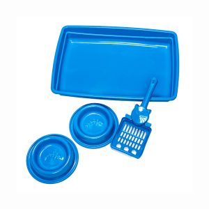 Kit Bandeja Higiênica Pop 4x1 Para Gatos Azul Pet Injet