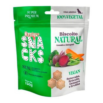 Biscoito Quatree Natural Snacks Para Cães Adultos Vegan 150g