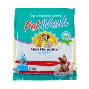 Tapete Higiênico Lavável Para Cães Pet Wash São Benedito Vermelho Pequeno