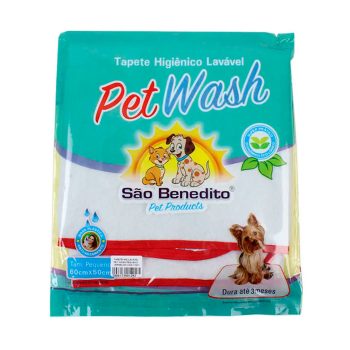 Tapete Higiênico Lavável Para Cães Pet Wash São Benedito Vermelho Pequeno
