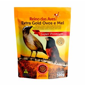 Ração Reino das Aves Extra Gold Ovos e Mel Para Pássaros 500g