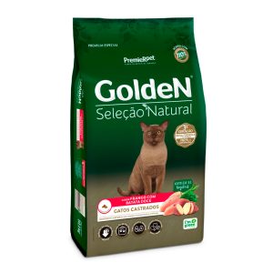 Ração Golden Seleção Natural Gatos Adultos Castrados Frango com Batata Doce 10,1kg