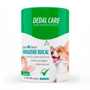 Dedeira Umedecida Dedal Care Higiene Bucal Pet Clean 30 Unidades