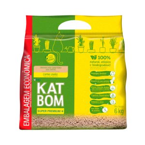 Areia Higiênica Katbom Granulado Para Gatos - Capim Limão 6kg
