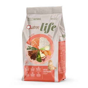 Ração Quatree Life Gatos Castrados Salmão e Arroz 3kg