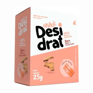Snack Desidrat Para Gatos Sabor Tiras de Salmão 25g