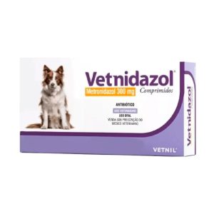 Vetnidazol 300mg Antimicrobiano Para Cães e Gatos Vetnil 10 Comprimidos