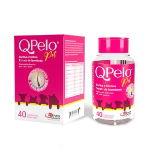 Suplemento Qpelo Pet Para Cães e Gatos Agener União 40 Comprimidos