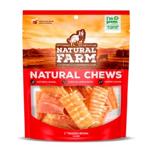 Petisco Natural Farm Traqueia Bovina 3" Para Cães 12 Unidades