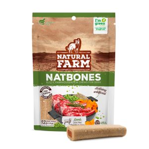 Petisco Snack Natural Farm Natbones Para Cães Cordeiro 340g