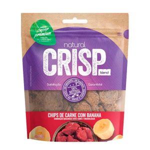 Petisco Snack Natural Crisp Blend Para Cães Chips Carne com Banana 100g