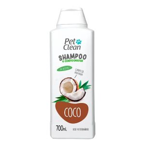 Shampoo e Condicionador Para Cães e Gatos Coco Pet Clean 700mL