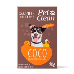 Sabonete Pet Clean Coco Para Cães e Gatos 80g