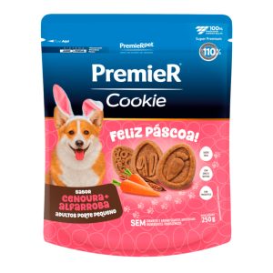 Biscoito Premier Cookie Páscoa Para Cães Adultos Porte Pequeno Cenoura e Alfarroba 250g