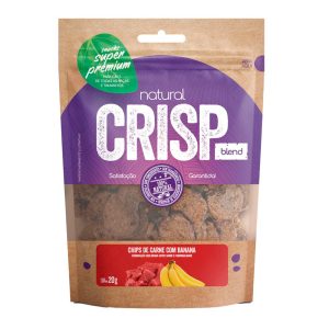 Petisco Snack Natural Crisp Blend Para Cães Chips Carne com Banana 20g