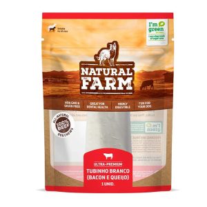 Petisco Natural Farm Osso Branco Recheado 6” Para Cães 1 Unidade