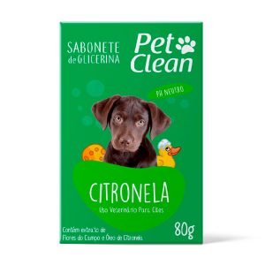 Sabonete Pet Clean Citronela Para Cães e Gatos 80g