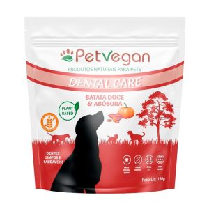 Petisco Snack PetVegan Dental Care Para Cães Batata Doce e Abóbora 150g