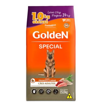 Ração Golden Special Cães Adultos Frango e Carne Leve 15kg Pague 14kg