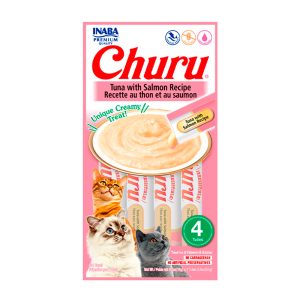Petisco Churu Para Gatos Adultos Sabor Atum e Salmão 56g