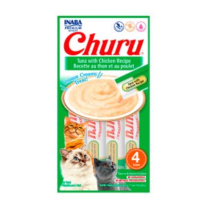 Petisco Churu Para Gatos Adultos Sabor Atum e Galinha 56g
