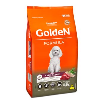 Ração Golden Formula Mini Bits Cães Adultos Raças Pequenas Carne e Arroz 10,1kg